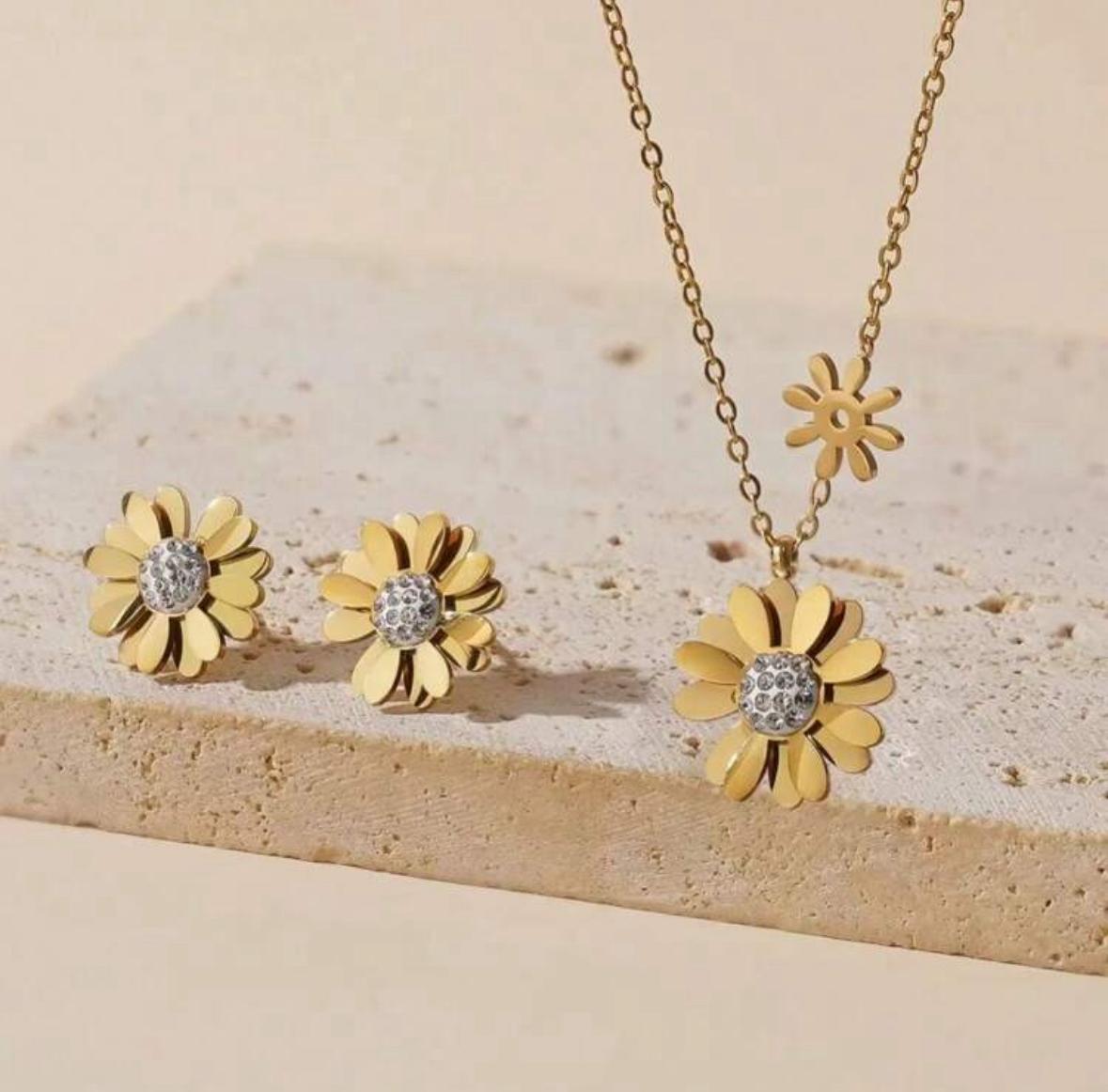 DUO COLLAR + ARETE DE FLOR
