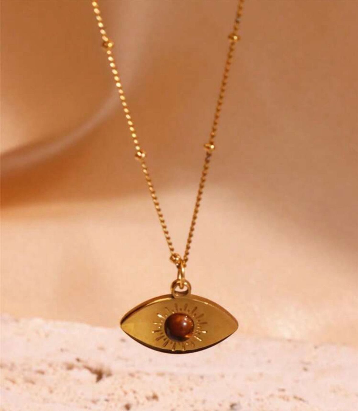 COLLAR OJO TURCO CON PIEDRA