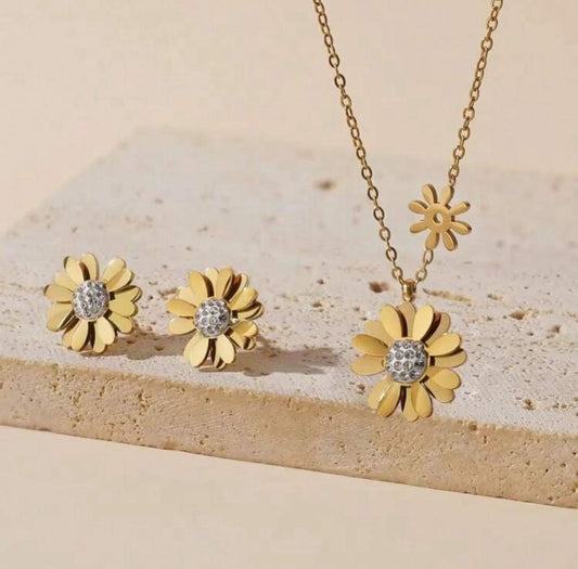 DUO COLLAR + ARETE DE FLOR